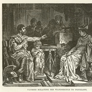 Ulysses relating his wanderings to Penelope (engraving)