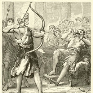 Ulysses shooting at Antinous (engraving)
