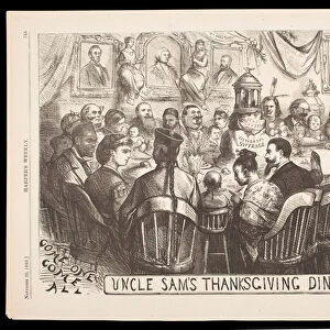 "Uncle Sams Thanksgiving Dinner"engraving by Thomas Nast