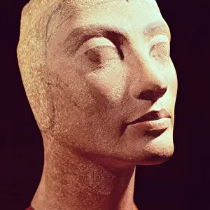Unfinished head of Nefertiti, New Kingdom, c. 1365-49 BC (quartzite)