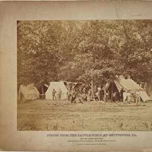Union Second Corps field hospital, Gettysburg, PA. c. 9-11 July 1863 (sepia photo)