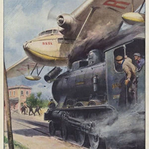 An unprecedented accident occurred at the station of Zollino (South East Railways) in Apulia (colour litho)