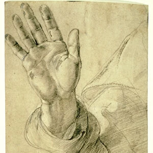 Upraised Right Hand, with Palm Facing Outward: Study for Saint Peter