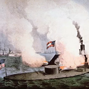 The USS Monitor fighting the CSS Merrimack