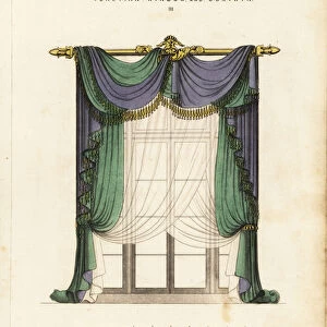 Venetian window and curtain, Regency style