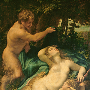 Venus, Satyr and Cupid, 1528 (oil on canvas)