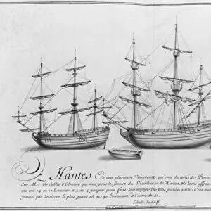 Vessels, Nantes, illustration from Desseins des differentes manieres de vaisseaux