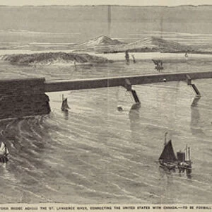The Victoria Bridge across the St Lawrence River, Connecting the United States with Canada, to be Formally Opened by his Royal Highness the Prince of Wales (engraving)