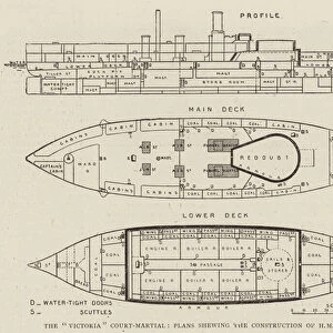 The "Victoria"Court-Martial, Plans shewing the Construction of HMS "Victoria"(engraving)