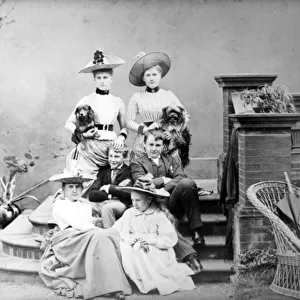 Victorian Group Portrait, c. 1890 (b / w photo)