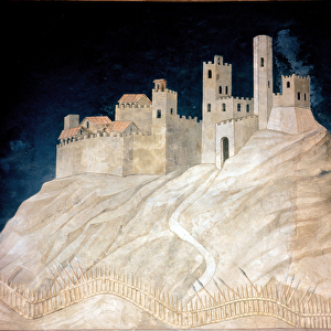 View of the castle of Montemassi in Maremma (Maremma) in 1328