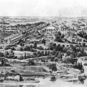 View of the Centennial Exposition, Philadelphia, 1876 (engraving) (b / w photo)