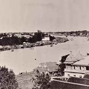 View of the Chao Phraya river in Bangkok, c. 1890s (b / w photo)