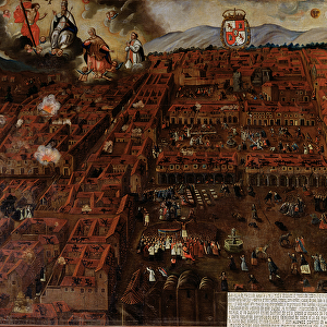 View of Cuzco at the time of the earthquake of 1650 (oil on canvas)