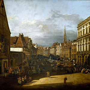 View of the flour market in Vienna, 1760 (painting)