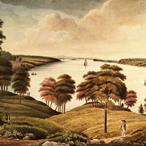 View of the Hudson River from Fort Knyphansen (w / c on paper)