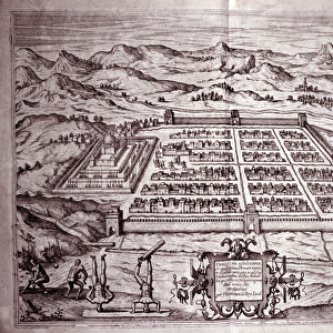 View of the inca city of Cuzco, Peru (Engraving, 1595)