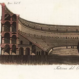 View of the interior of the Coliseum, Rome
