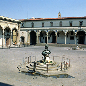 View of the loggia of the Ospedale degli Innocenti, built c. 1420 (photo)
