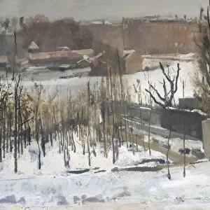 View of the Oosterpark in Amsterdam in the Snow, 1892 (oil on canvas)