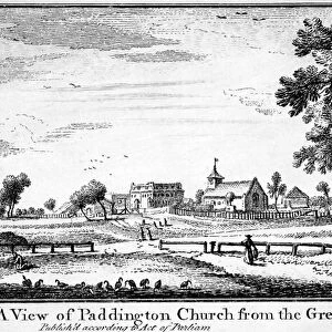 A View of Paddington Church from the Green, taken from Fifty Views of Villages