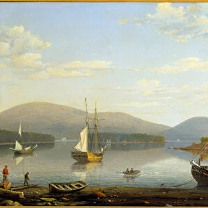 View of the Port of Somes in Maine in the United States Painting by Hugh Lane Fitz