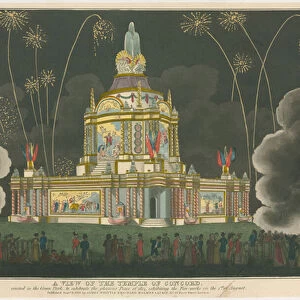 A View of the Temple of Concord (coloured engraving)