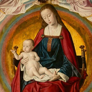 The Virgin in Glory, detail. Triptych of the master of Moulins, 1502 (tgempera on wood)