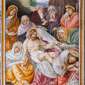 The Virgins Lamentation on the Dead Christ, detail of "The life and the Passion of Christ", 1513 (fresco)