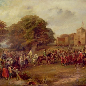 Visit of King James I to Hoghton Tower in 1617 (oil on canvas)