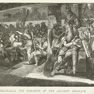 Walhalla, the Paradise of the ancient Germans (engraving)