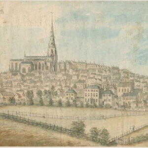 Walsall Town - North West View: water colour painting, nd [c 1798] (painting)