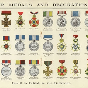 War medals and decorations (colour litho)