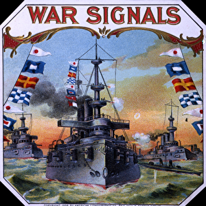 "War Signals"Cigar Box Label, 1898 (colour litho)