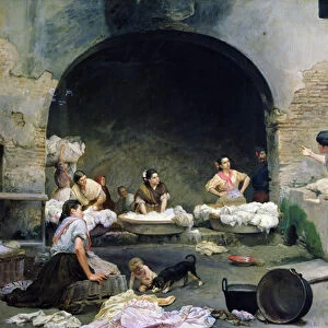 Washerwomen Disputing, 1871 (oil on canvas)
