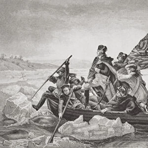Washington crossing the Delaware near Trenton, New Jersey, Christmas 1776, from Illustrations