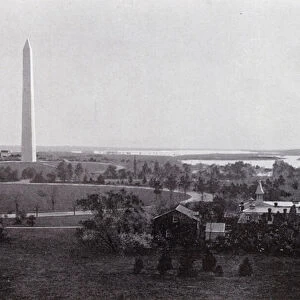 Washington, DC: The Mall, View looking Southwest from near the Department of Agriculture (b / w photo)