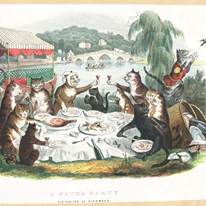 A Water Party - Picnicing at Richmond (chromolitho)