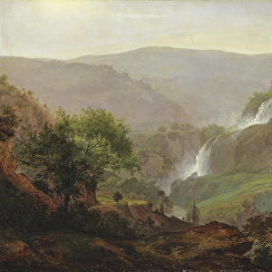 Waterfall near Tivoli, c. 1808 (oil on paper on canvas)