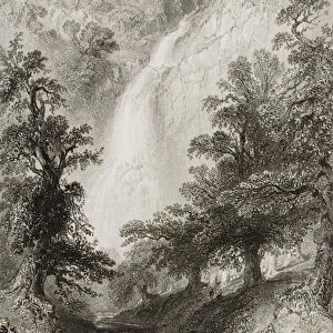 The Waterfall, Powerscourt, County Wicklow, Ireland, from Scenery and Antiquities