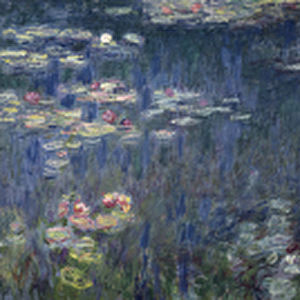 Waterlilies: Green Reflections, 1914-18 (left and right section) (oil on canvas)