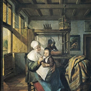 The Weavers Workshop (oil on canvas)