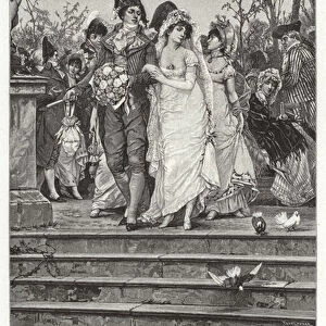 A wedding under the Directory, French Revolution, 1795-1799 (engraving)