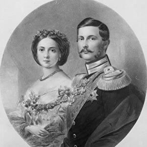 Wedding Portrait of Their Royal Highnesses Princess Victoria (1840-1901) and Crown