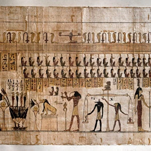 The weighing of the souls (psychostasy). (papyrus)