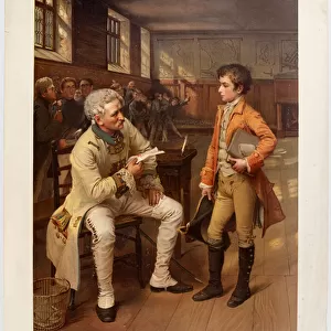 Wellingtons First Encounter with the French, 1785 (chromolitho)