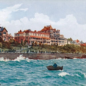 Westcliff from the Sea (colour litho)