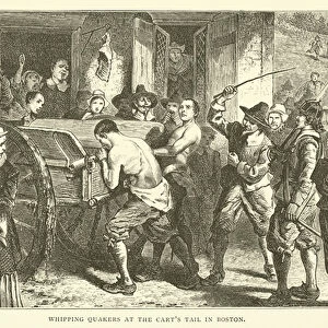 Whipping Quakers at the carts tail in Boston (engraving)