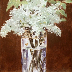 White Lilac in a Crystal Vase, 1882 (oil on canvas)