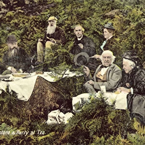 William and Catherine Gladstone at a picnic (colour photo)
